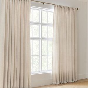 Pair Pottery Barn Belgian Linen Curtain Panels 50” x 108” Flax